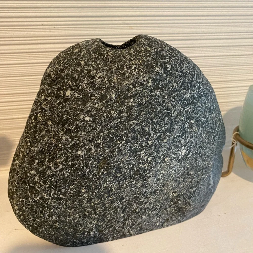 River rock bud vase decor handmade